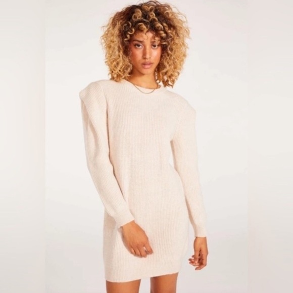 BBDAKOTA Evereve Cream Booked & Busy Sweater Dress by STEVE MADDEN Size XLarge - Picture 4 of 9